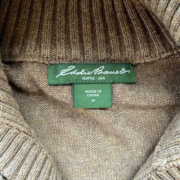 Eddie Bauer button mock neck sweater M - Picture 7 of 10